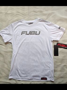 FUBU White Short Sleeve Logo Tee